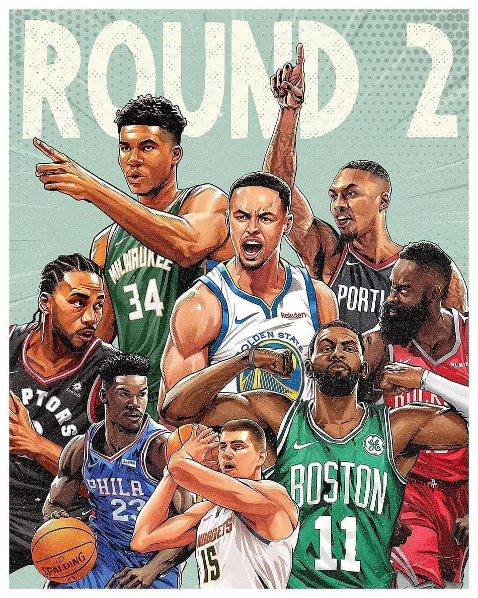 拿去做壁纸吧！NBA季后赛球星霸气漫画专辑