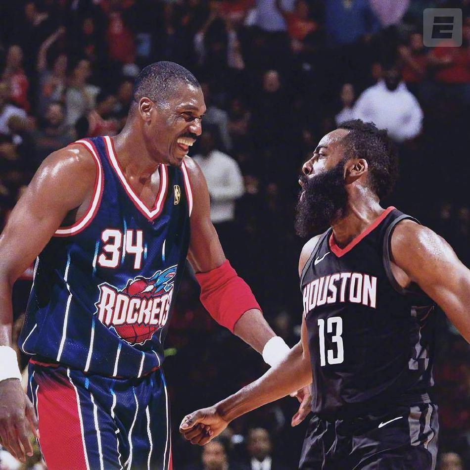 奥拉朱旺和哈登成为队友