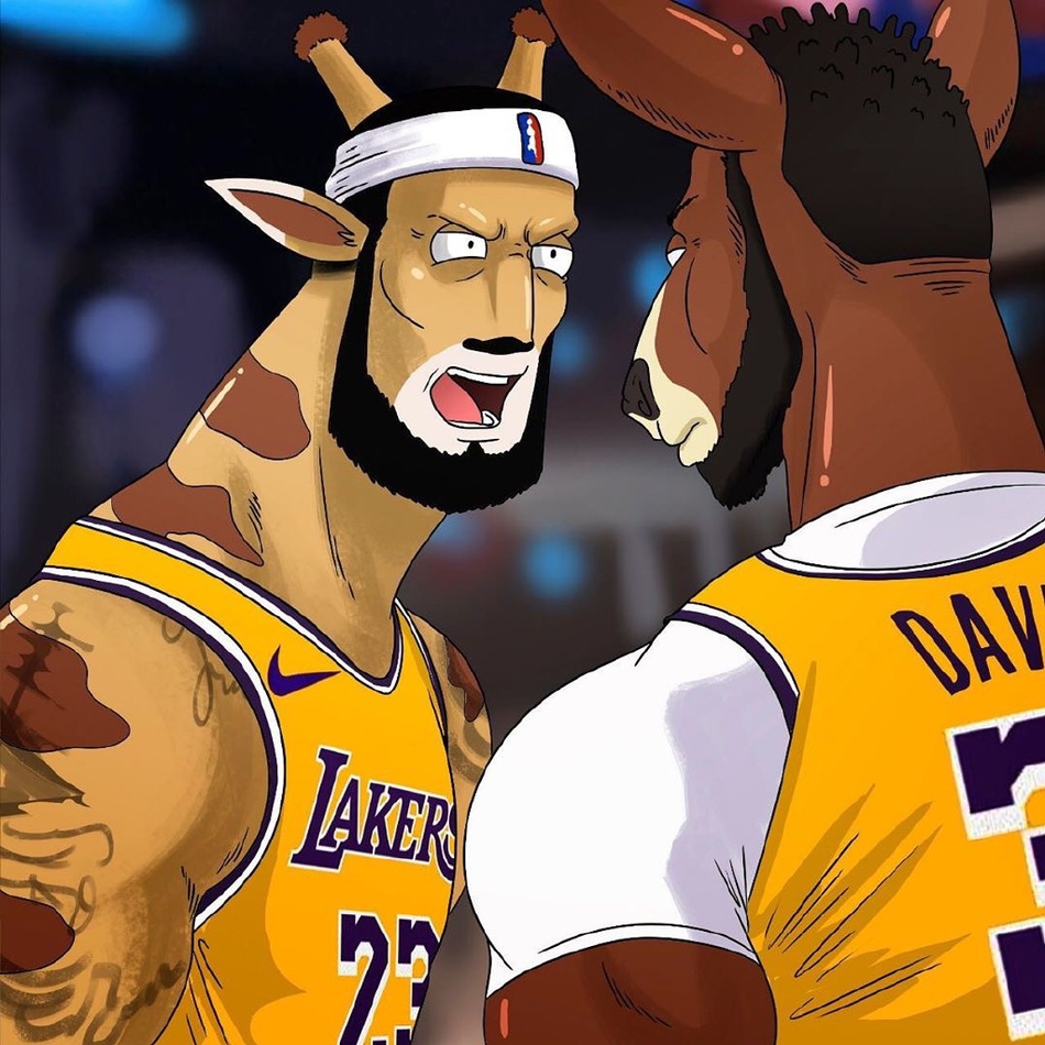 当詹姆斯变身长颈鹿……这个画风也太萌了吧！