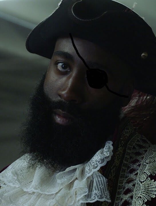 哈登眼睛充血被各种神P图玩坏！变身神盾局长和加勒比海盗