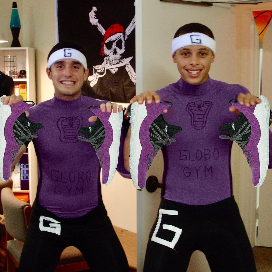 库里cos《疯狂躲避球》里的White Goodman