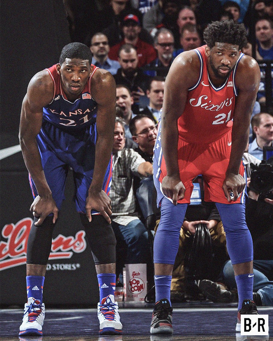76人的恩比德遇上堪萨斯大学的恩比德
