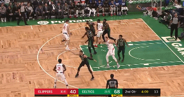 4、2019年2月10日，快船28分逆转凯尔特人