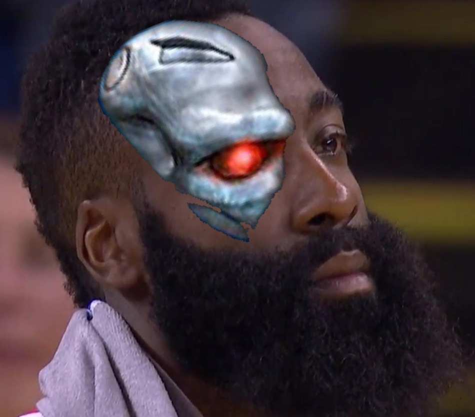 哈登眼睛充血被各种神P图玩坏！变身神盾局长和加勒比海盗