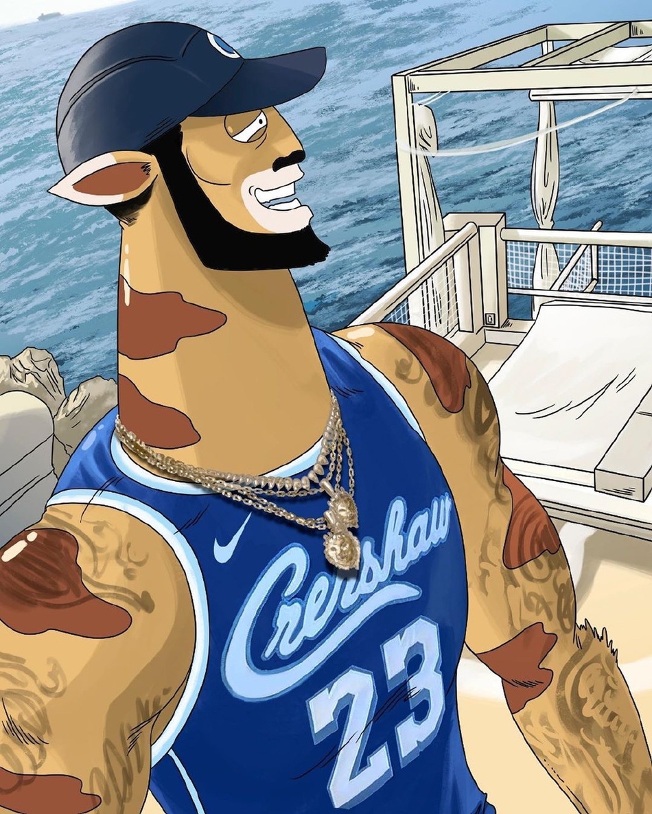 当詹姆斯变身长颈鹿……这个画风也太萌了吧！