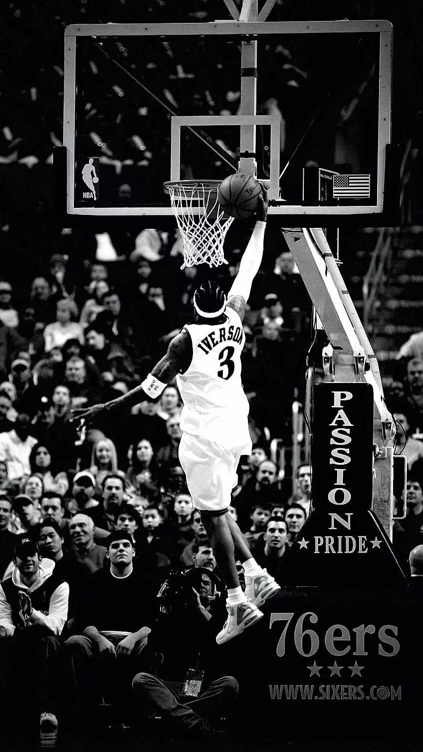 黑白大片!艾弗森超炫酷手机壁纸 这是多少男孩子的青春