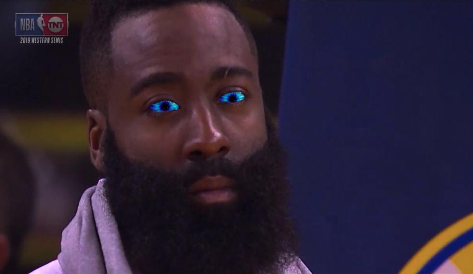 哈登眼睛充血被各种神P图玩坏！变身神盾局长和加勒比海盗