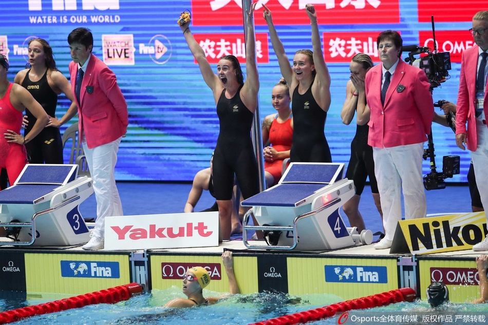 女子200米自由泳接力中国第4