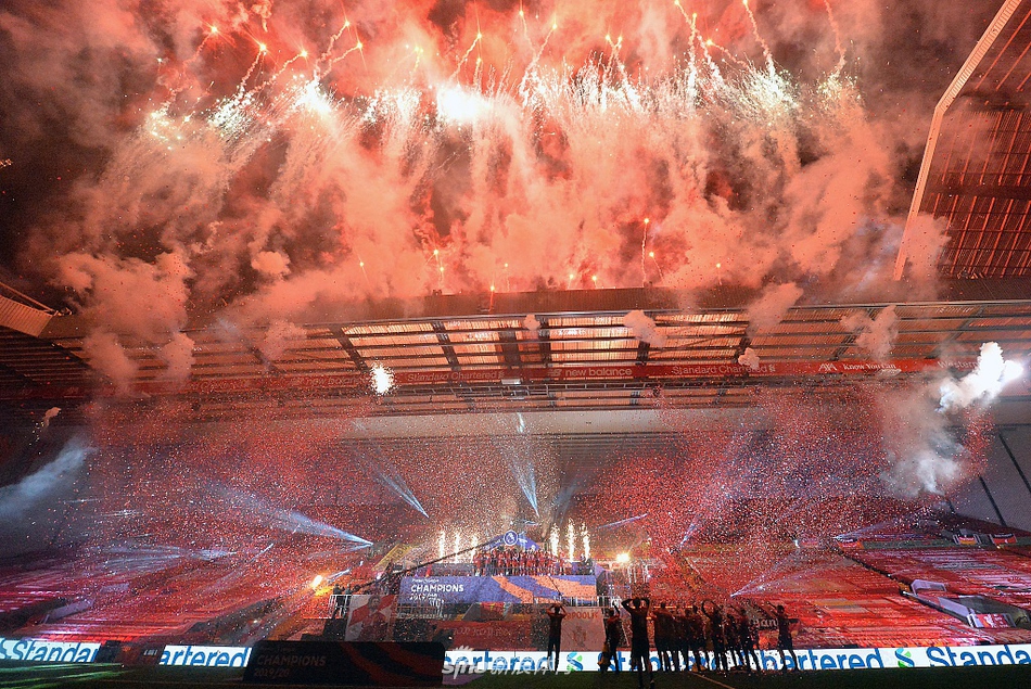 [英超]利物浦5-3切尔西 红军主场夺冠庆祝