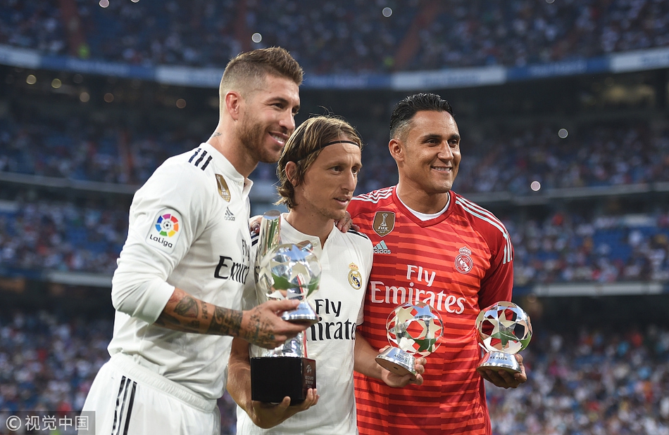 皇马三将展示荣誉