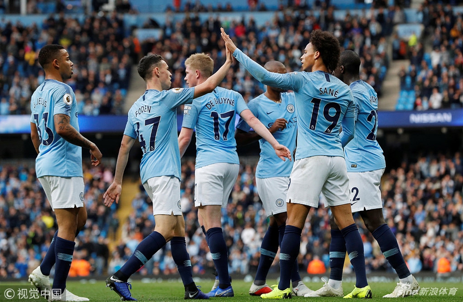 曼城队员庆祝进球