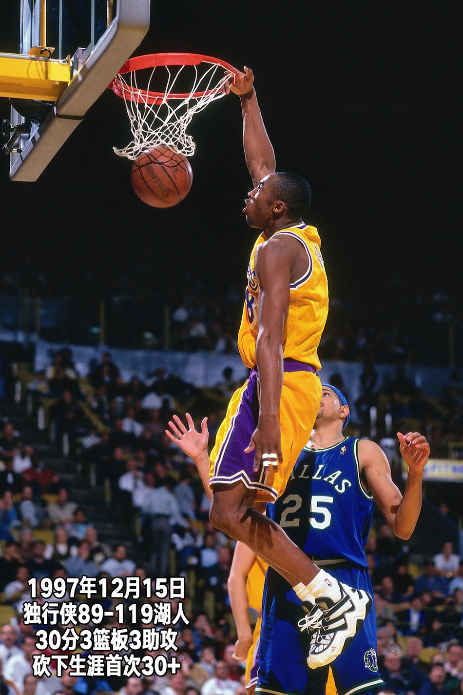 24张经典照片回顾科比第二季：19岁，从球队替补到全明星正赛先发