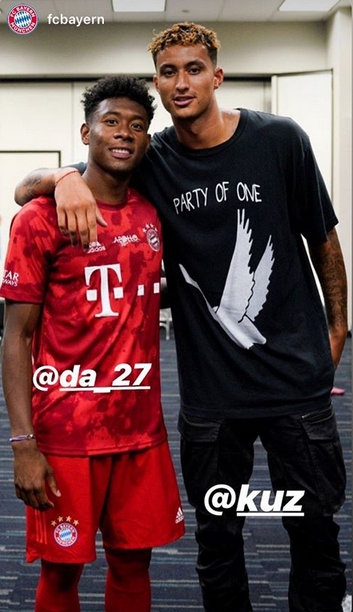 交际花！哈登库兹马现场观战拜仁战皇马 与多位球星合影