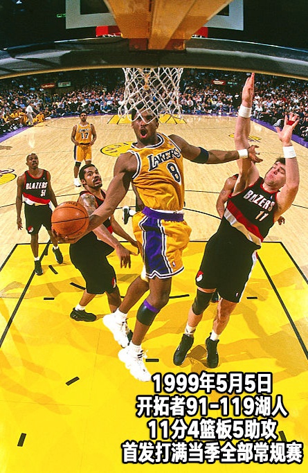 24张经典照回顾科比生涯第三季：20岁，首发打满82场常规赛