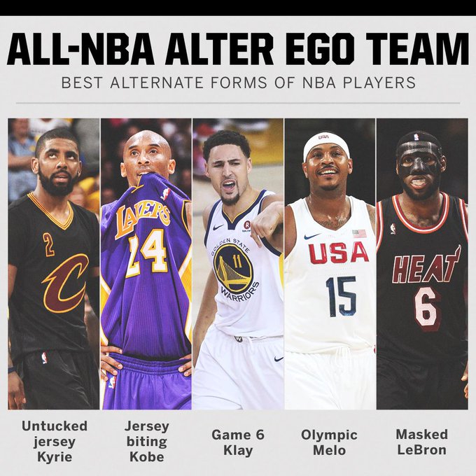 NBA五大最恐怖究极体：面具詹G6汤奥运瓜咬球衣的科比