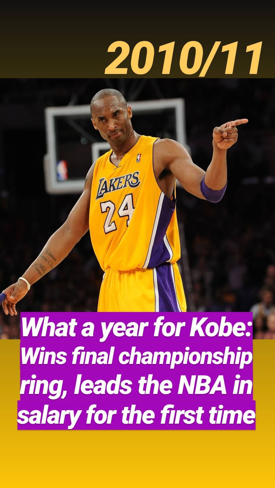 NBA近30年薪水进化史：科比曾连续6年领跑联盟 詹姆斯仅一次