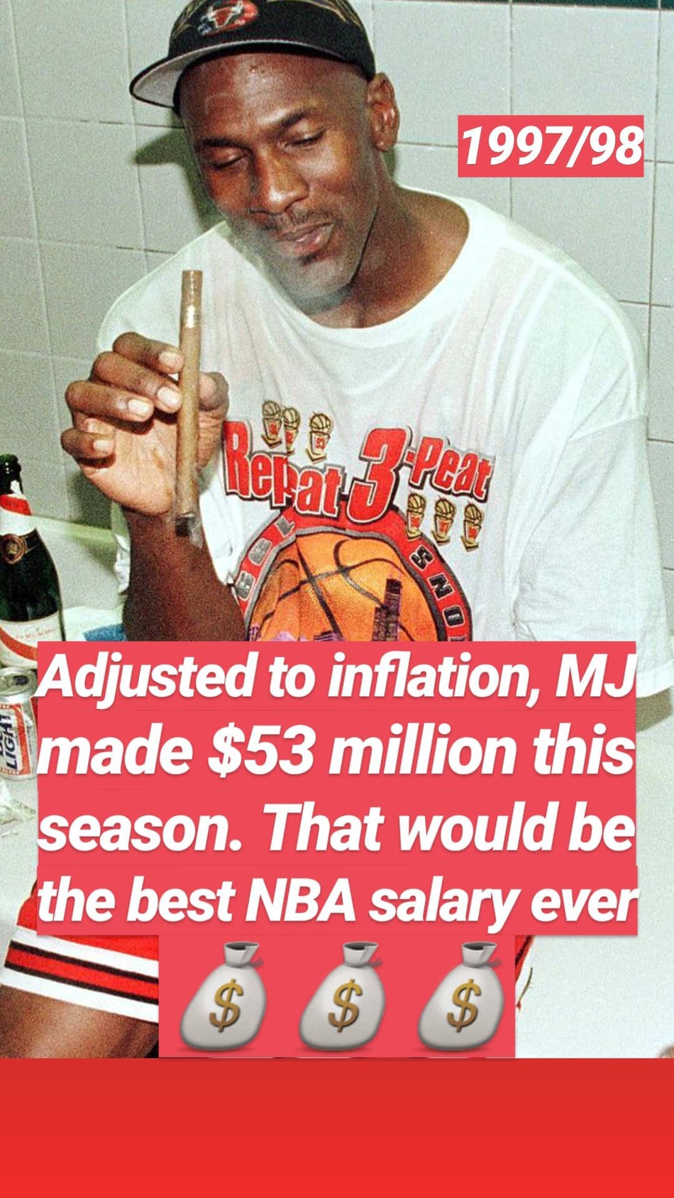 NBA近30年薪水进化史：科比曾连续6年领跑联盟 詹姆斯仅一次