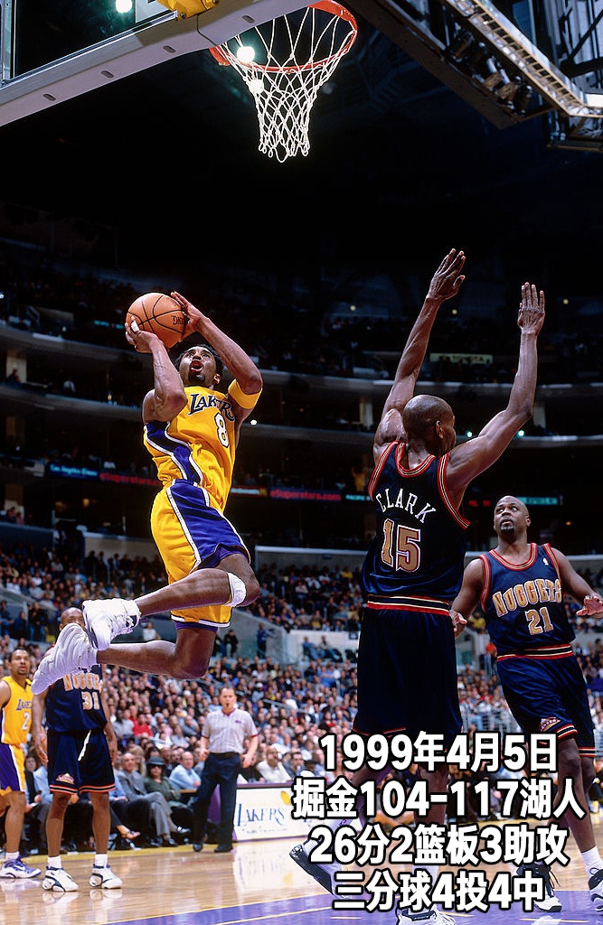 24张经典照回顾科比生涯第三季：20岁，首发打满82场常规赛