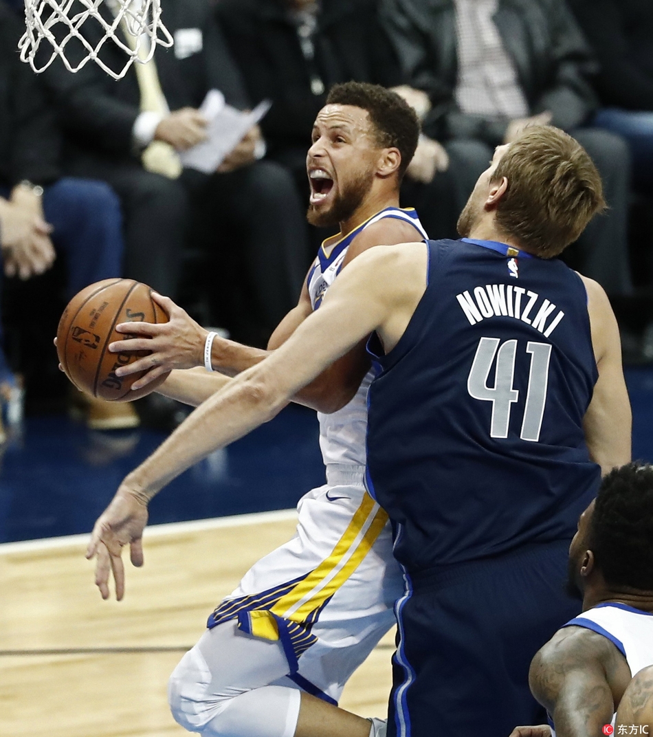 库里面对诺维茨基上篮