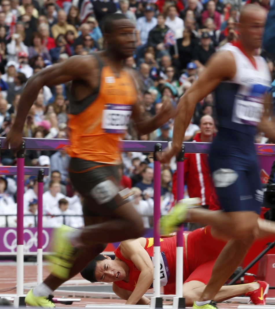 历史上的今天刘翔告别伦敦奥运