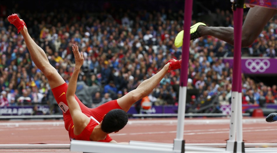 历史上的今天刘翔告别伦敦奥运