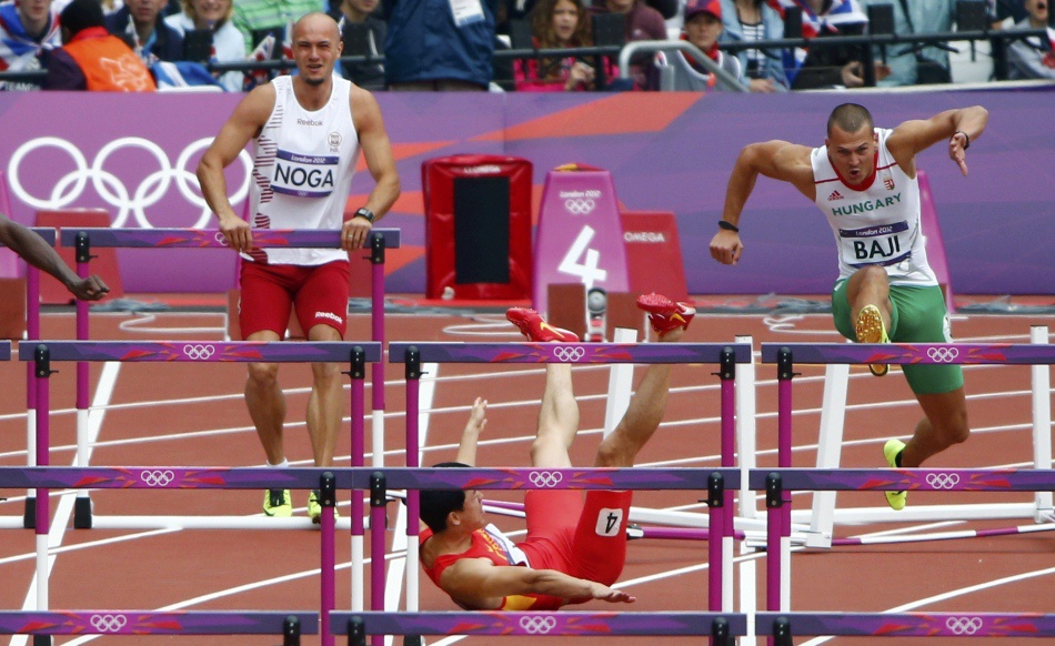 历史上的今天刘翔告别伦敦奥运