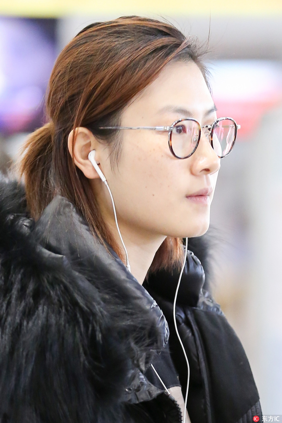 丁宁现身首都机场