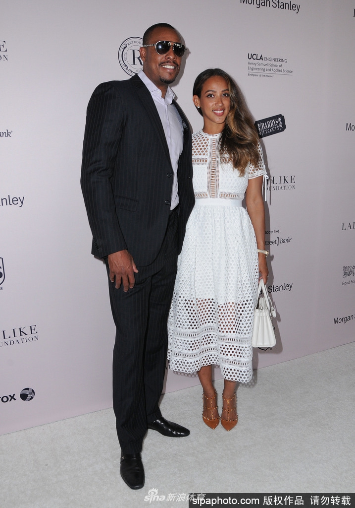 当地时间2017年6月3日,美国洛杉矶,nba球星保罗-皮尔斯携妻子出席"