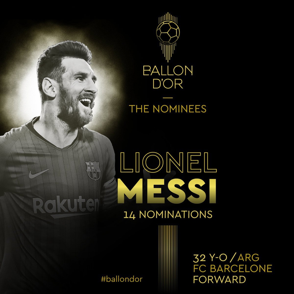 绝代双骄！梅西C罗再次入围金球奖名单