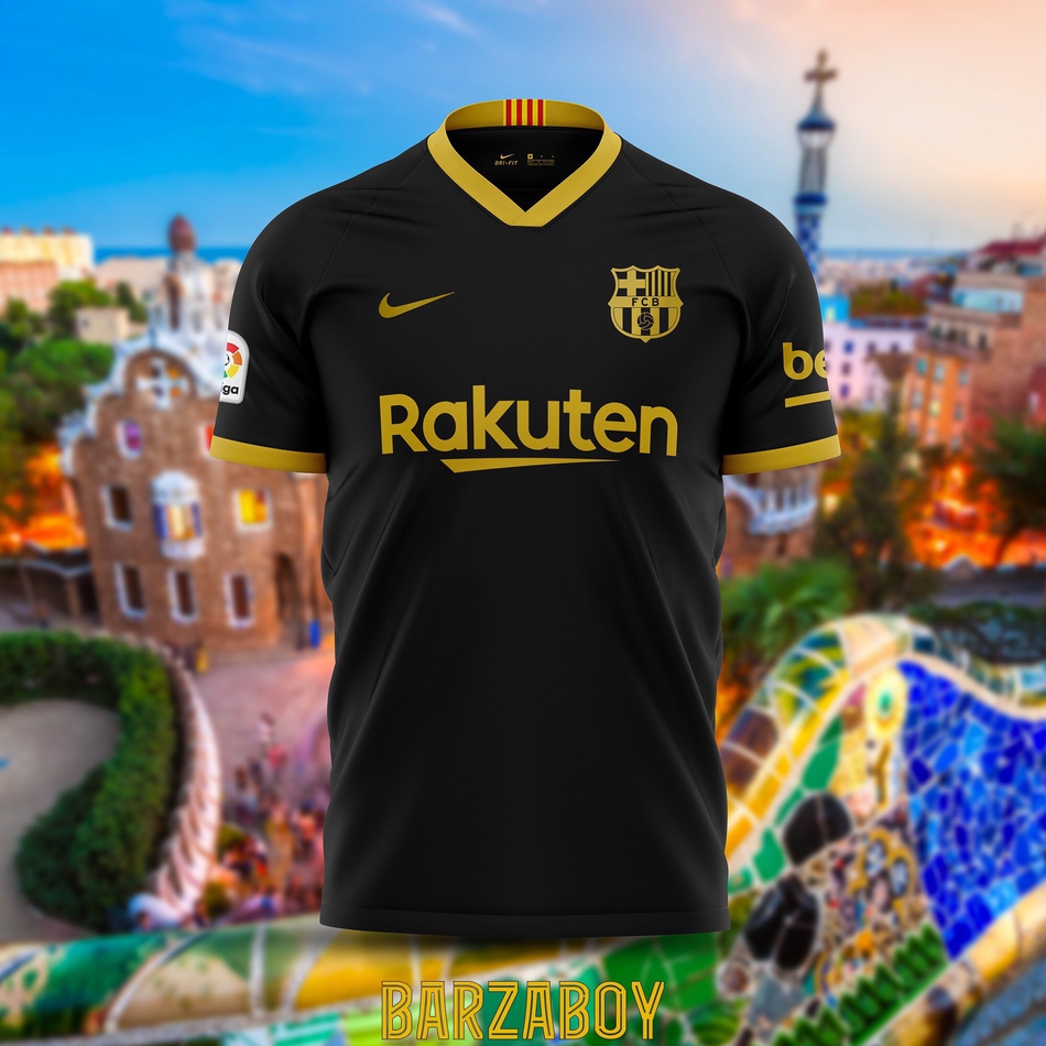 巴萨下赛季客场球衣曝光 黑金配色