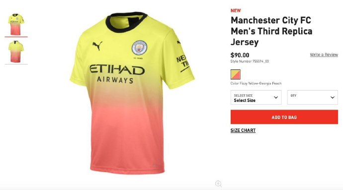 亮眼！曼城发布第三球衣