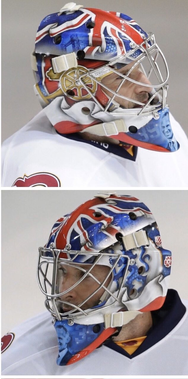 切赫冰球生涯首秀 订制头盔一半切尔西一半阿森纳