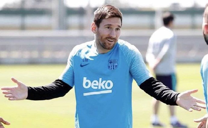 梅西开心训练已拂去欧冠阴影