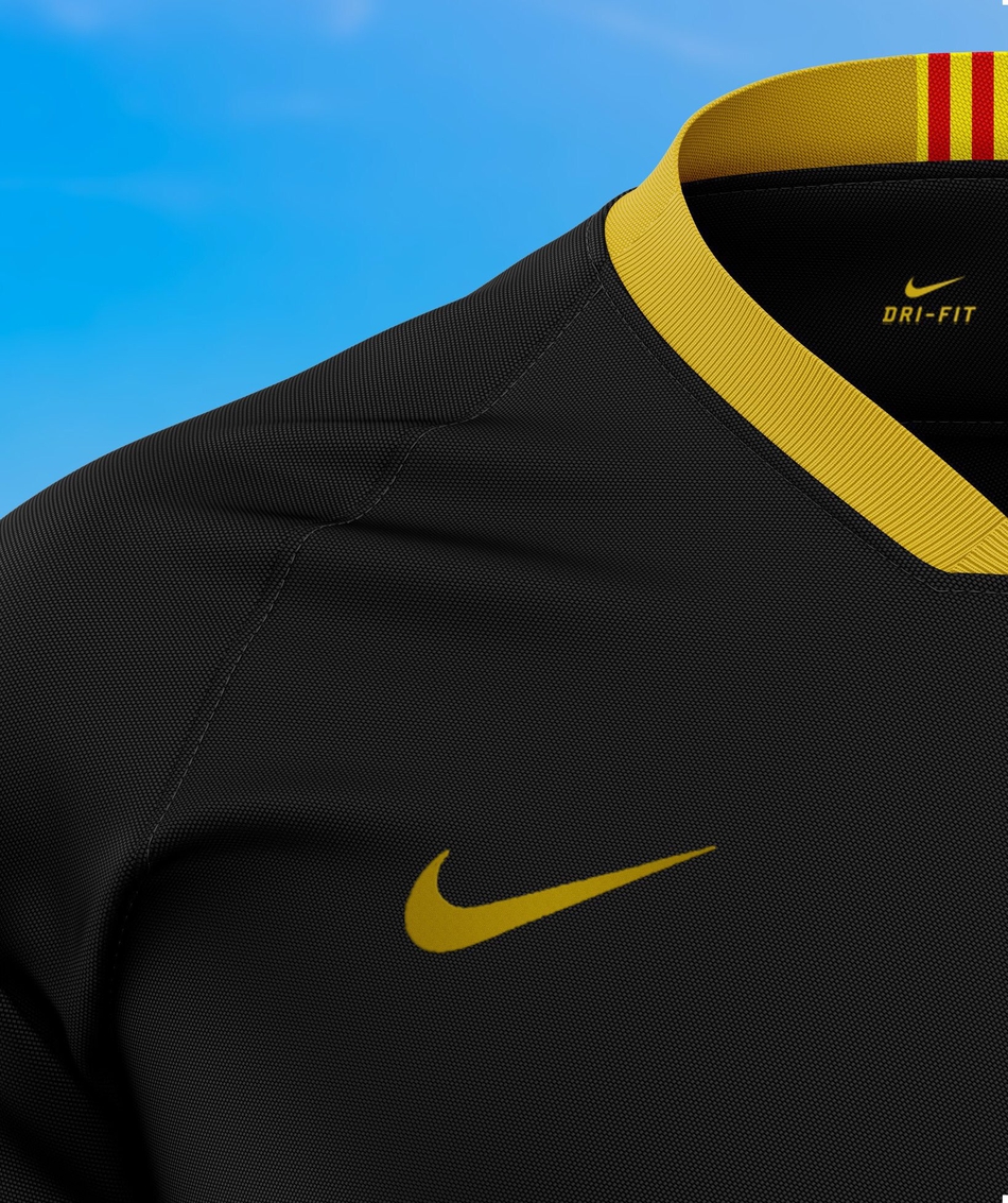 巴萨下赛季客场球衣曝光 黑金配色