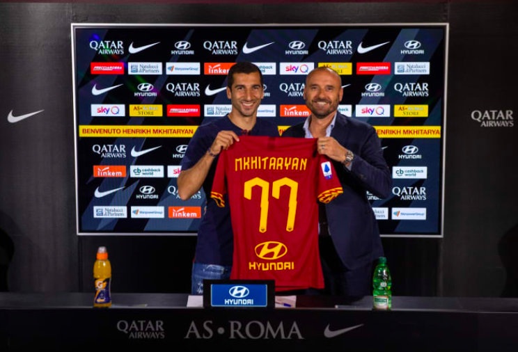 姆希塔良 阿森纳→罗马（租借1年含1500万欧买断条款）