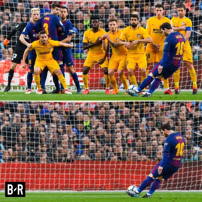 梅西视人墙为无物