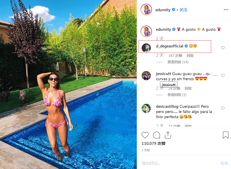 这张比基尼照让曼联门神流口水