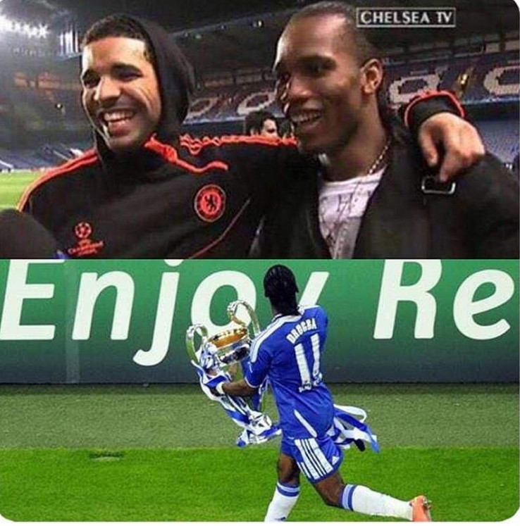 2012欧冠决赛前与德罗巴同框出现