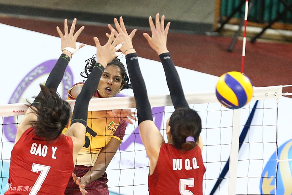 亚锦赛中国女排3-0斯里兰卡