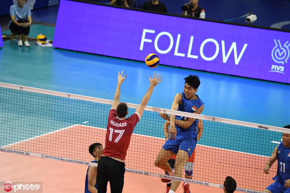 奥运资格赛中国男排2-3加拿大