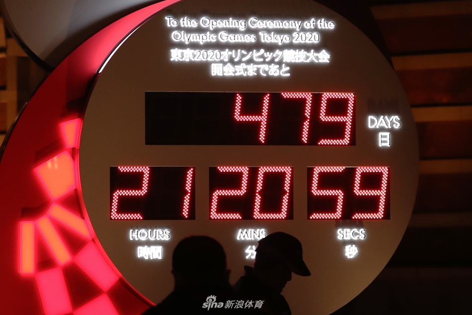 东京站电子钟开始奥运会倒计时