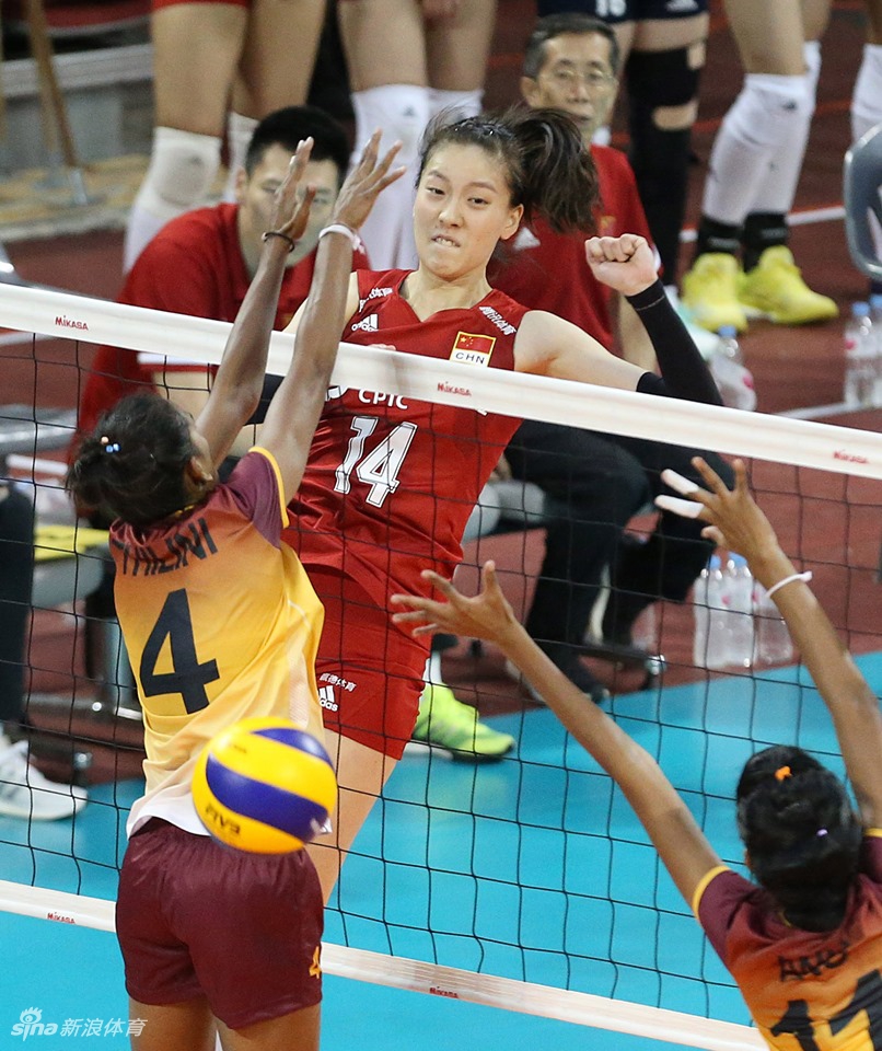 亚锦赛中国女排3-0斯里兰卡