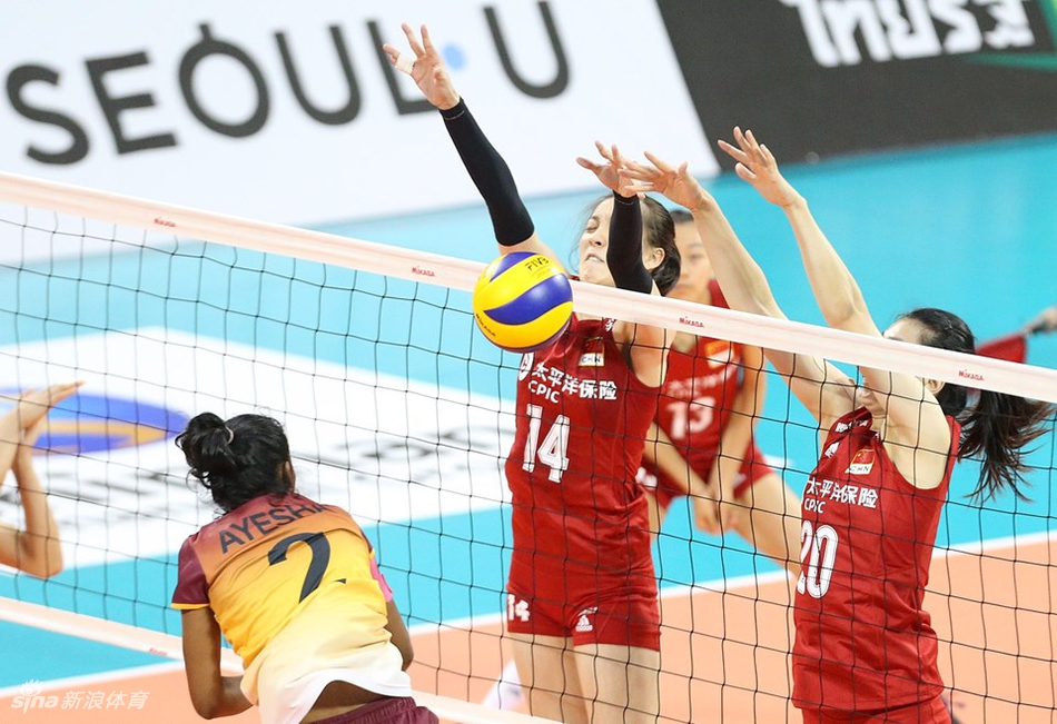 亚锦赛中国女排3-0斯里兰卡
