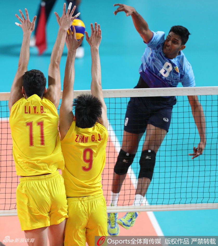 亚运会男排:中国3-1斯里兰卡