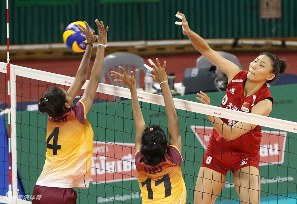 亚锦赛中国女排3-0斯里兰卡