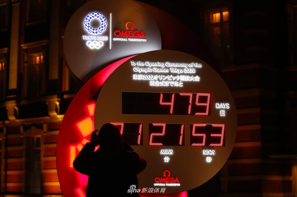 东京站电子钟开始奥运会倒计时