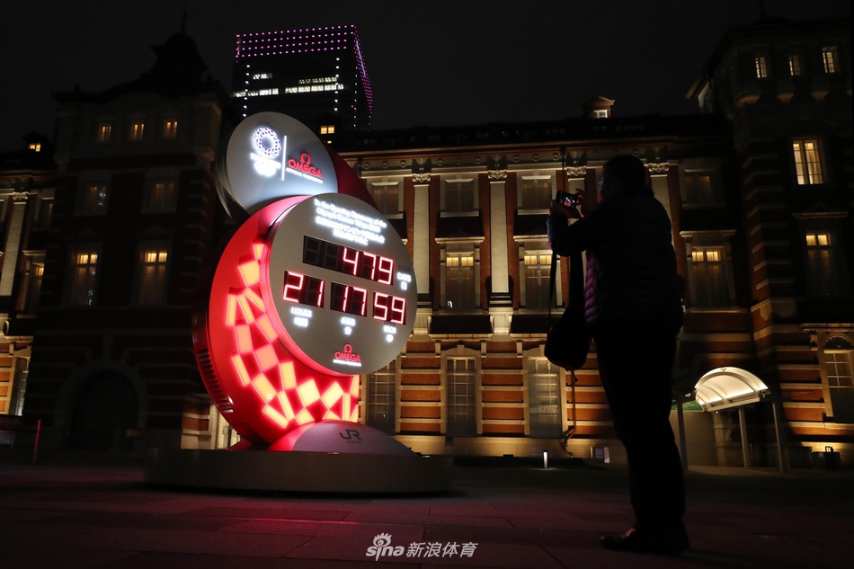 东京站电子钟开始奥运会倒计时