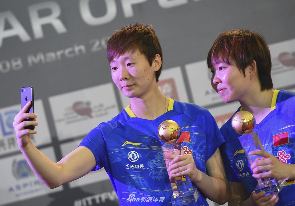 卡塔尔赛王曼昱/朱雨玲女双夺冠