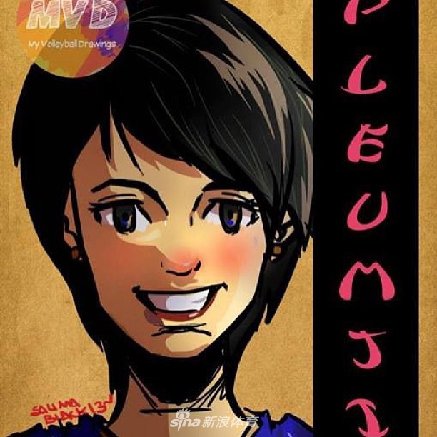 海外粉丝为朱婷创作漫画形象