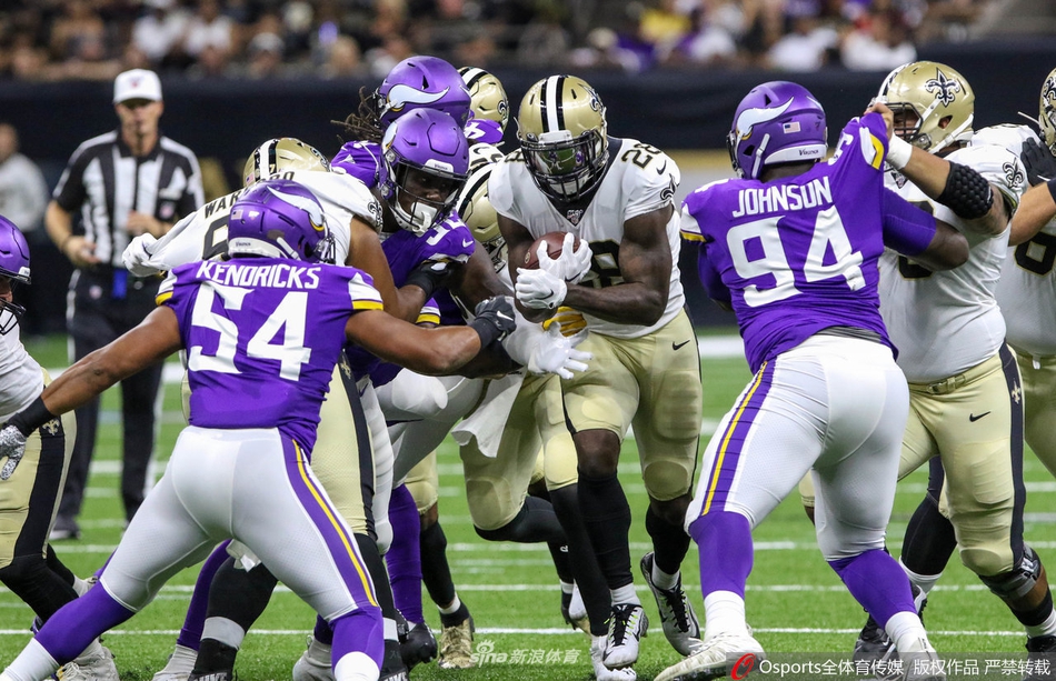 nfl新奥尔良圣徒25:34明尼苏达维京人